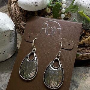 Silver Tone Teardrop Earrings by Rain
